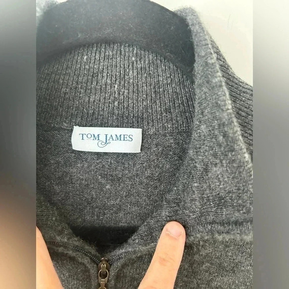 Tom James 100% cashmere 1/2 zip sweater - Picture 3 of 9